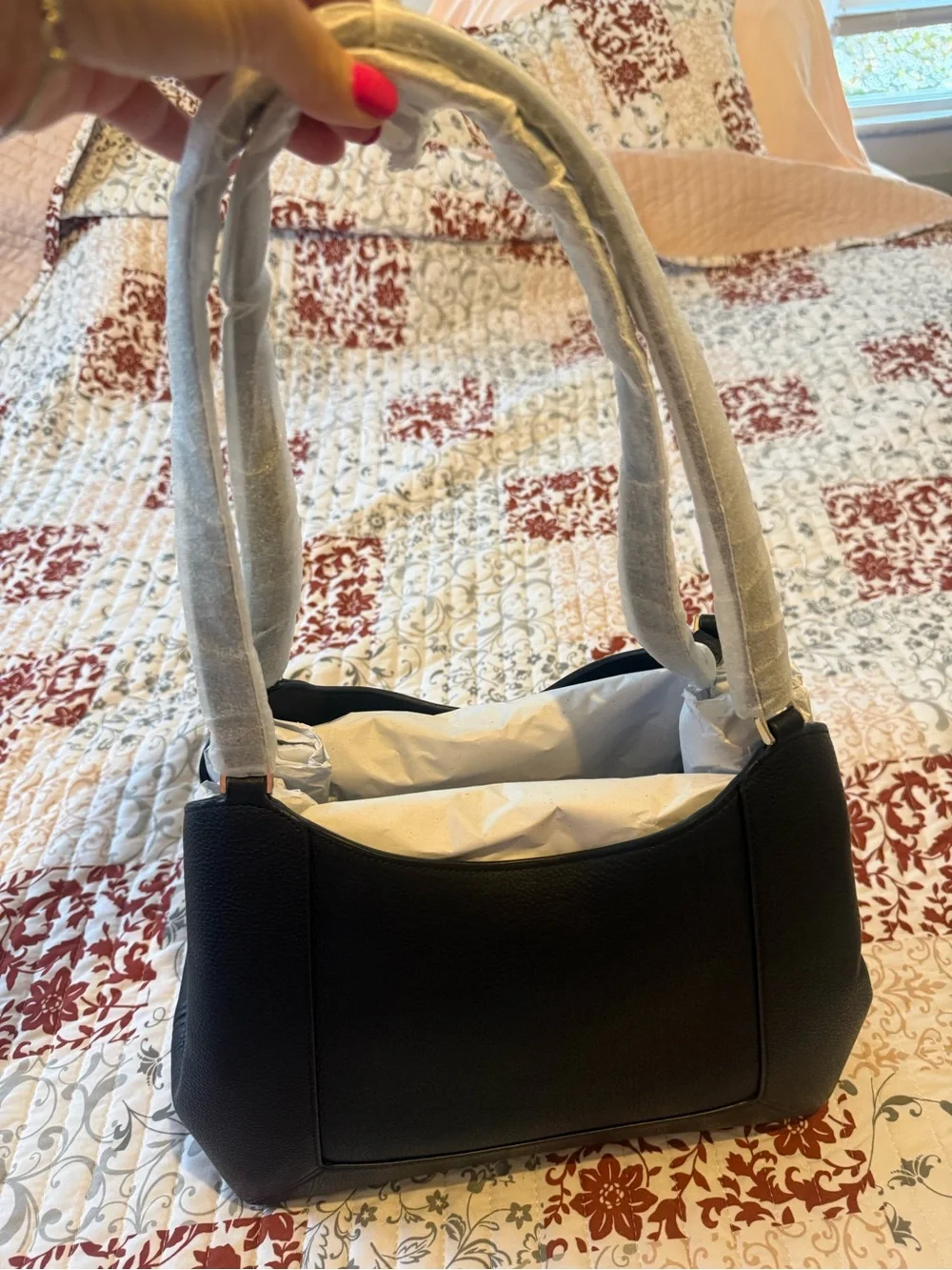 kate spade black pebbled leather shoulder bag